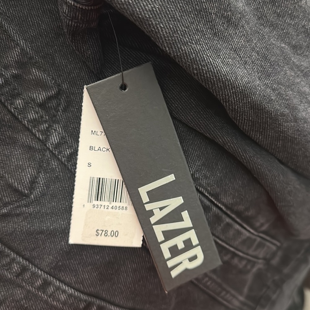 Lazer Black Denim Jean Vintage Wash Jacket - Picture 3 of 7